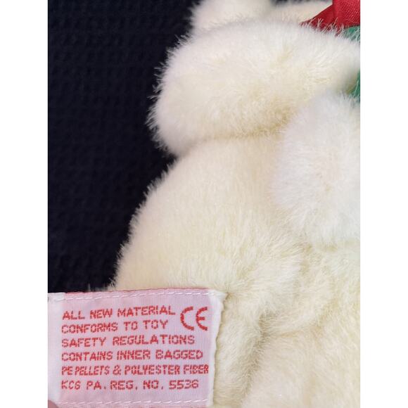 Straight from the Heart White Stuffed Plush Bear Holding Flowers Valentines Day - Picture 6 of 8